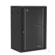 Coffret mural 18U monté, Porte en verre, 600x450x901 LxPxH (mm)