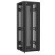 Baie en kit Ligne 1200 47U 800x800mm, porte avant : Simple Verre, porte arrière : Double Nid d'Abeille, sans panneaux latéraux