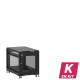 En kit - Mini baie de brassage 12U 600x1000x740mm (LxPxH) 500kg, Porte avant et arrière nid d'abeille, Sans panneaux latéraux