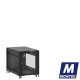 Mini baie de brassage 12U 600x1000x740mm (LxPxH) 500kg, Porte avant en verre / Porte arrière panneau plein, Sans panneaux latéraux
