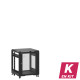 En kit - Mini baie de brassage 12U 600x600x740mm (LxPxH) 500kg, Porte avant en verre / Sans porte arrière, Sans panneaux latéraux