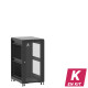 En kit - Baie de brassage 21U 600x800x1141mm (LxPxH) 500kg, Porte avant en verre / Porte arrière panneau plein, Sans panneaux latéraux