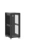 Baie de brassage 27U 600x800x1407mm (LxPxH) 500kg, Porte avant en verre / Porte arrière panneau plein, Sans panneaux latéraux