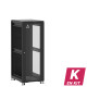 En kit - Baie de brassage 31U 600x800x1585mm (LxPxH) 500kg, Porte avant en verre / Porte arrière panneau plein, Sans panneaux latéraux