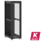 En kit - Baie de brassage 42U 600x1000x2074mm (LxPxH) 500kg, Porte avant en verre / Porte arrière panneau plein, Sans panneaux latéraux
