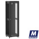 Baie de brassage 42U 600x600x2074mm (LxPxH) 500kg, Porte avant en verre / Porte arrière panneau plein, Sans panneaux latéraux