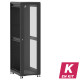 En kit - Baie de brassage 42U 600x800x2074mm (LxPxH) 500kg, Porte avant en verre / Porte arrière panneau plein, Sans panneaux latéraux