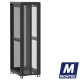 Baie de brassage 42U 600x800x2074mm (LxPxH) 500kg, Porte avant en verre double / Porte arrière nid d'abeille, Sans panneaux latéraux