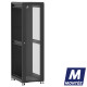 Baie de brassage 42U 600x800x2074mm (LxPxH) 500kg, Porte avant en verre / Porte arrière panneau plein, Sans panneaux latéraux