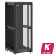 En kit - Baie de brassage 42U 800x1000x2074mm (LxPxH) 500kg, Porte avant en verre / Porte arrière panneau plein, Sans panneaux latéraux