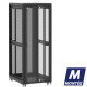 Baie de brassage 42U 800x1000x2074mm (LxPxH) 500kg, Porte avant en verre double / Porte arrière nid d'abeille, Sans panneaux latéraux
