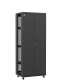 Baie serveur 42U 800x600x2060mm (LxPxH) 800kg, Porte avant double pleine / Porte arrière double nid d'abeille, Sans panneaux latéraux