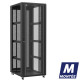 Baie serveur 47U 800x100x2283mm (LxPxH) 800kg, Porte avant en verre / Porte arrière nid d'abeille, Sans panneaux latéraux