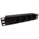 Multiprise rackable 10 pouces 1U 4 prises avec interrupteur