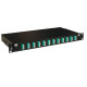 Tiroir optique 19'' avec 12 LC quad multimode OM3 50/125 OM4 50/125 aqua / kit management