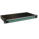 Tiroir optique 19'' avec 24 LC duplex multimode OM3 50/125 OM4 50/125 aqua / kit management