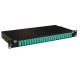 Tiroir optique 19'' avec 24 SC duplex multimode OM3 50/125 OM4 50/125 aqua / kit management
