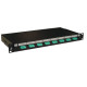 Tiroir optique 19'' avec 8 SC duplex multimode OM3 50/125 OM4 50/125 aqua / kit management