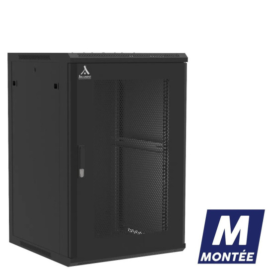 Coffret mural 18U monté, Porte nid d'abeille, 600X600X901 LxPxH (mm) main product photo