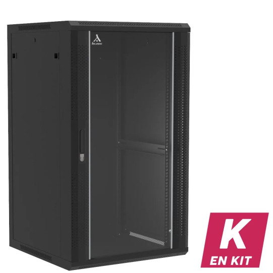 Coffret mural 21U en kit, Porte en verre, 600X600X1035 LxPxH (mm) main product photo