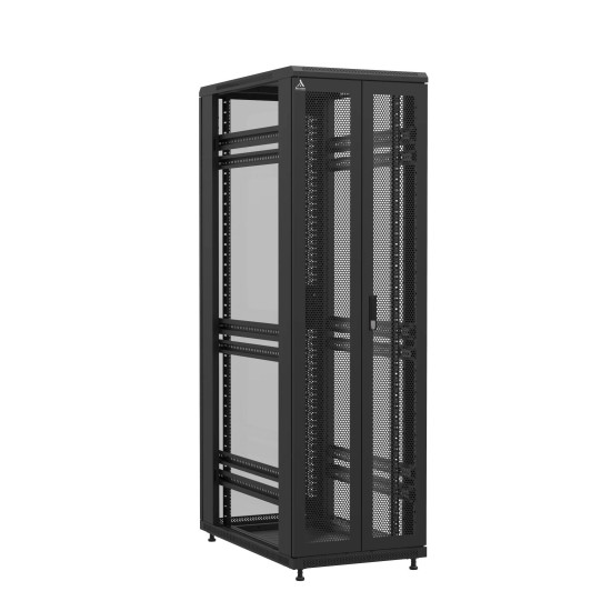 Baie en kit Ligne 1200 42U 600x1000mm, porte avant : Double Nid d'Abeille, porte arrière : Simple Verre, sans panneaux latéraux main product photo
