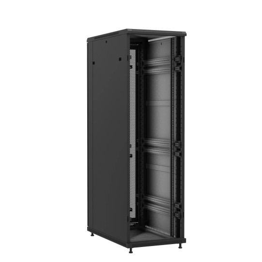 Baie en kit Ligne 1200 42U 600x1000mm, porte avant : Sans Porte, porte arrière : Double Nid d'Abeille, avec panneaux latéraux main product photo