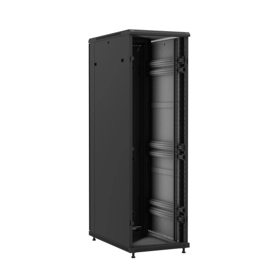 Baie en kit Ligne 1200 42U 600x1000mm, porte avant : Sans Porte, porte arrière : Double Pleine, avec panneaux latéraux main product photo