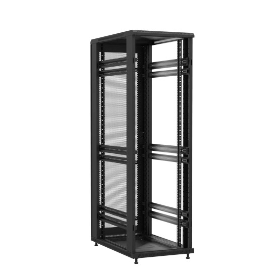 Baie en kit Ligne 1200 42U 600x1000mm, porte avant : Sans Porte, porte arrière : Simple Nid d'Abeille, sans panneaux latéraux main product photo
