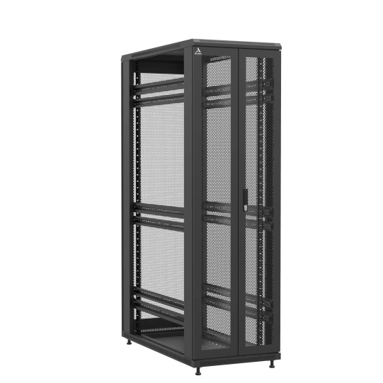 Baie en kit Ligne 1200 42U 600x1200mm, porte avant : Double Nid d'Abeille, porte arrière : Simple Nid d'Abeille, sans panneaux latéraux main product photo