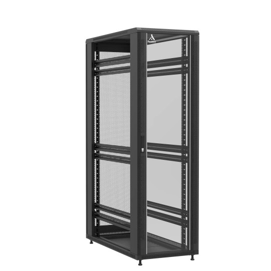 Baie en kit Ligne 1200 42U 600x1200mm, porte avant : Simple Verre, porte arrière : Simple Nid d'Abeille, sans panneaux latéraux main product photo