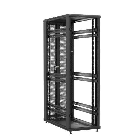 Baie en kit Ligne 1200 42U 600x1200mm, porte avant : Sans Porte, porte arrière : Double Nid d'Abeille, sans panneaux latéraux main product photo
