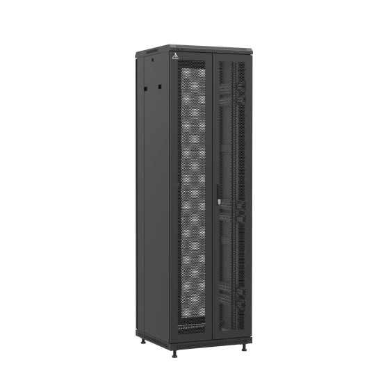 Baie en kit Ligne 1200 42U 600x600mm, porte avant : Double Nid d'Abeille, porte arrière : Double Nid d'Abeille, avec panneaux latéraux main product photo