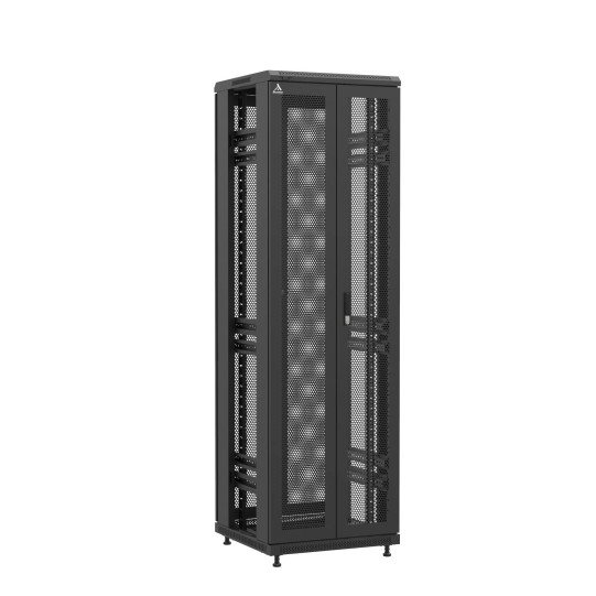 Baie en kit Ligne 1200 42U 600x600mm, porte avant : Double Nid d'Abeille, porte arrière : Double Nid d'Abeille, sans panneaux latéraux main product photo