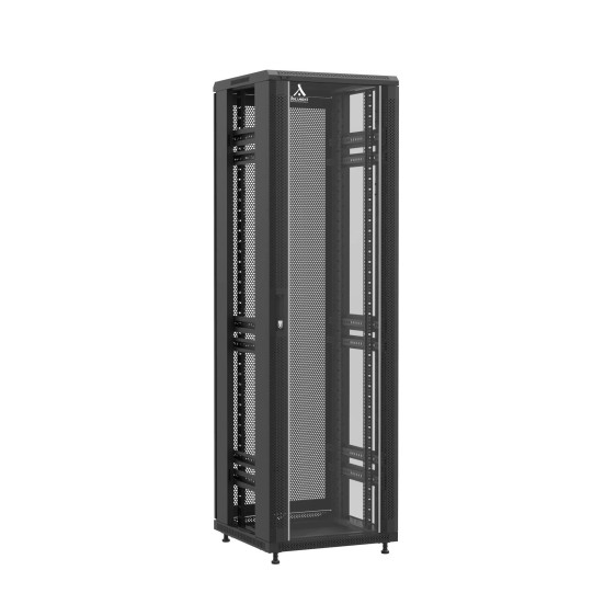 Baie en kit Ligne 1200 42U 600x600mm, porte avant : Simple Verre, porte arrière : Double Nid d'Abeille, sans panneaux latéraux main product photo