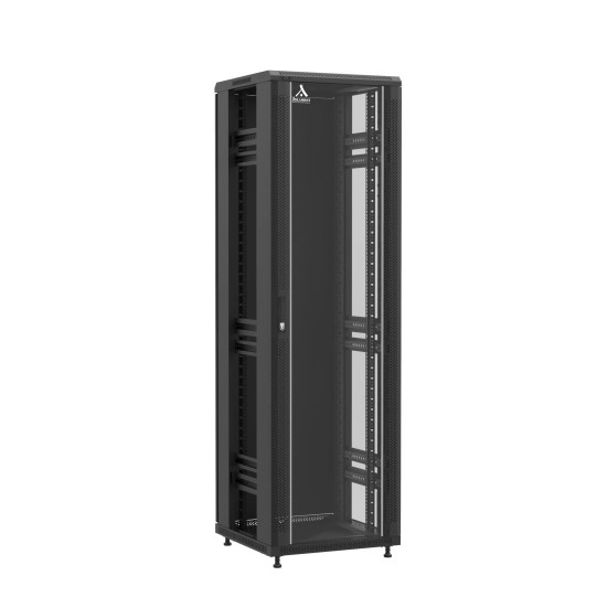 Baie en kit Ligne 1200 42U 600x600mm, porte avant : Simple Verre, porte arrière : Double Pleine, sans panneaux latéraux main product photo