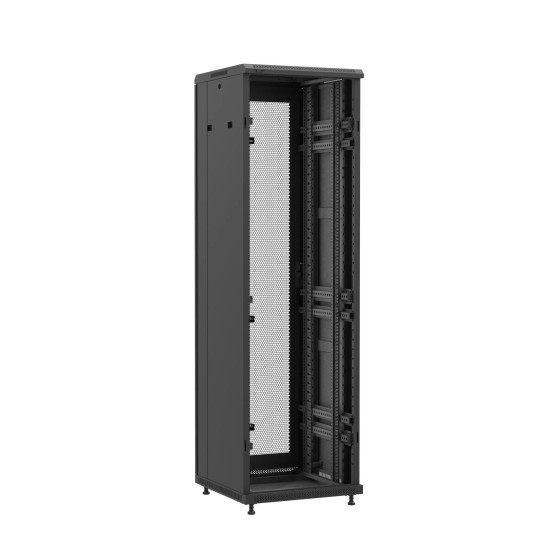 Baie en kit Ligne 1200 42U 600x600mm, porte avant : Sans Porte, porte arrière : Simple Nid d'Abeille, avec panneaux latéraux main product photo