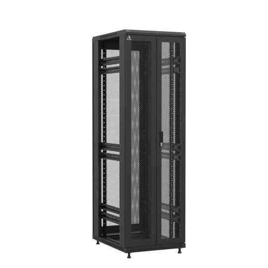 Baie en kit Ligne 1200 42U 600x800mm, porte avant : Double Nid d'Abeille, porte arrière : Simple Nid d'Abeille, sans panneaux latéraux main product photo