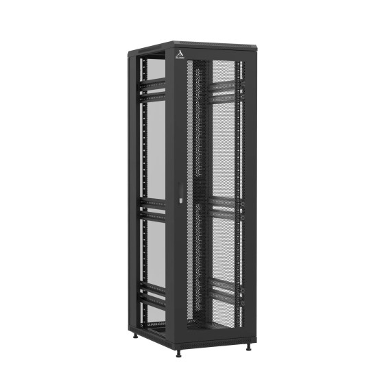 Baie en kit Ligne 1200 42U 600x800mm, porte avant : Simple Nid d'Abeille, porte arrière : Simple Verre, sans panneaux latéraux main product photo