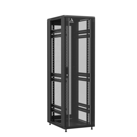 Baie en kit Ligne 1200 42U 600x800mm, porte avant : Simple Verre, porte arrière : Simple Nid d'Abeille, sans panneaux latéraux main product photo