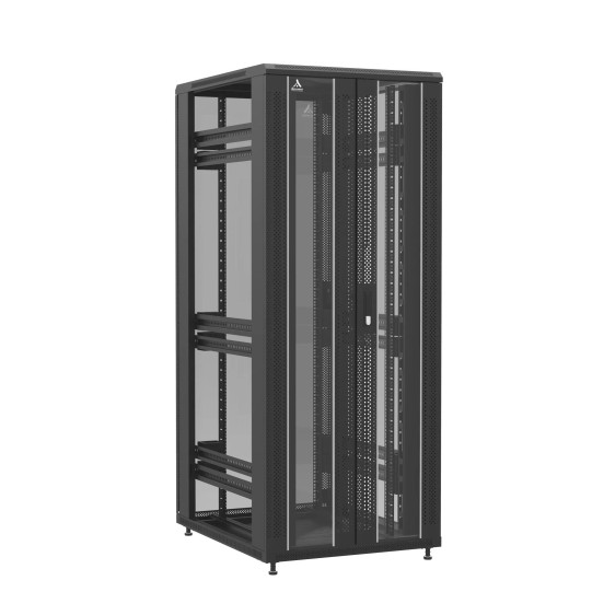 Baie en kit Ligne 1200 42U 800x1000mm, porte avant : Double Verre, porte arrière : Simple Verre, sans panneaux latéraux main product photo