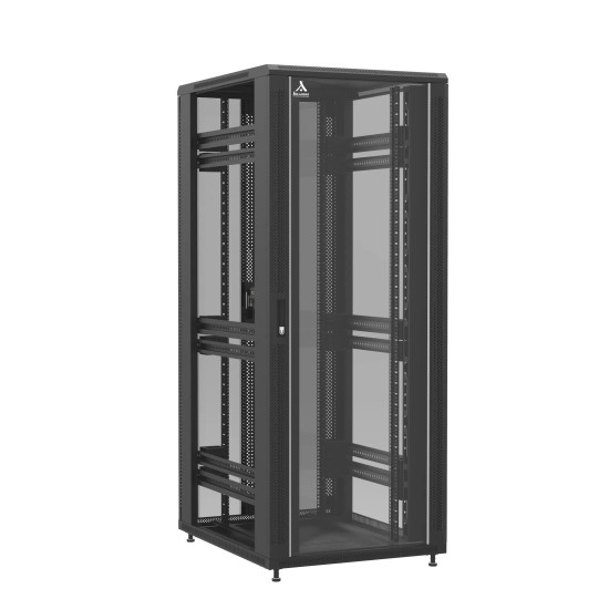Baie en kit Ligne 1200 42U 800x1000mm, porte avant : Simple Verre, porte arrière : Double Verre, sans panneaux latéraux main product photo