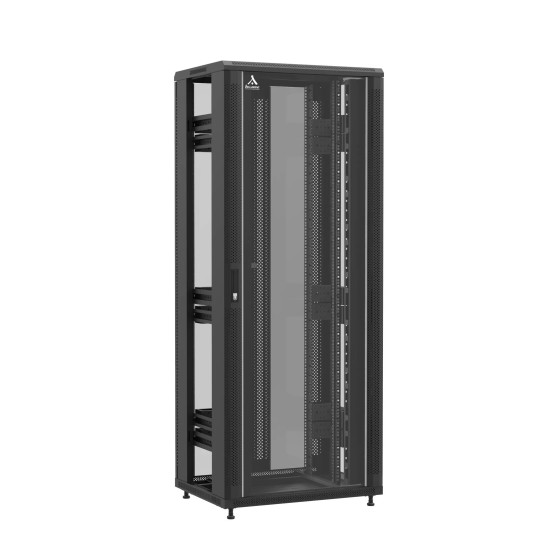 Baie en kit Ligne 1200 42U 800x600mm, porte avant : Simple Verre, porte arrière : Double Verre, sans panneaux latéraux main product photo