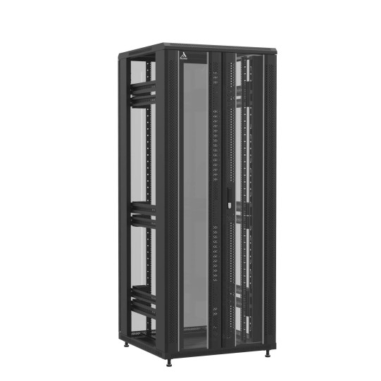 Baie en kit Ligne 1200 42U 800x800mm, porte avant : Double Verre, porte arrière : Simple Verre, sans panneaux latéraux main product photo