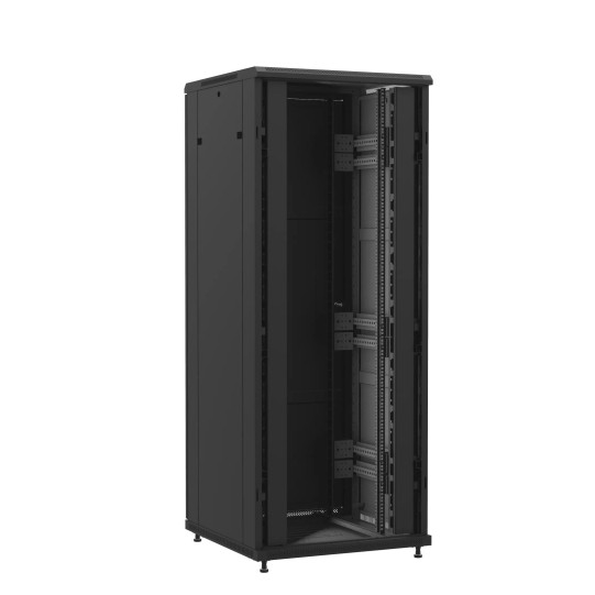 Baie en kit Ligne 1200 42U 800x800mm, porte avant : Sans Porte, porte arrière : Simple Pleine, avec panneaux latéraux main product photo