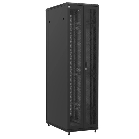 Baie en kit Ligne 1200 47U 600x1000mm, porte avant : Double Nid d'Abeille, porte arrière : Double Nid d'Abeille, avec panneaux latéraux main product photo