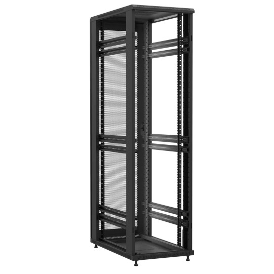 Baie en kit Ligne 1200 47U 600x1000mm, porte avant : Sans Porte, porte arrière : Simple Nid d'Abeille, sans panneaux latéraux main product photo
