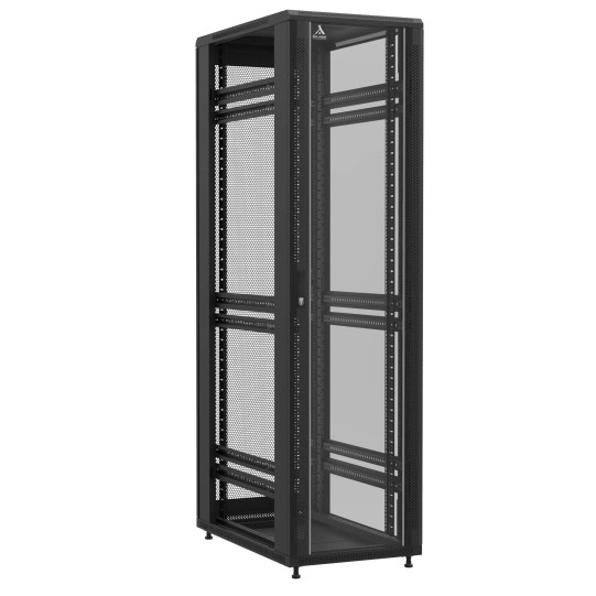 Baie montée Ligne 1200 47U 600x1000mm, porte avant : Simple Verre, porte arrière : Simple Nid d'Abeille, sans panneaux latéraux main product photo