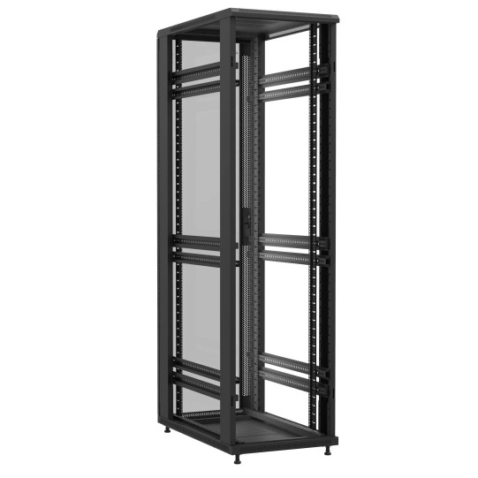 Baie montée Ligne 1200 47U 600x1000mm, porte avant : Sans Porte, porte arrière : Simple Verre, sans panneaux latéraux main product photo