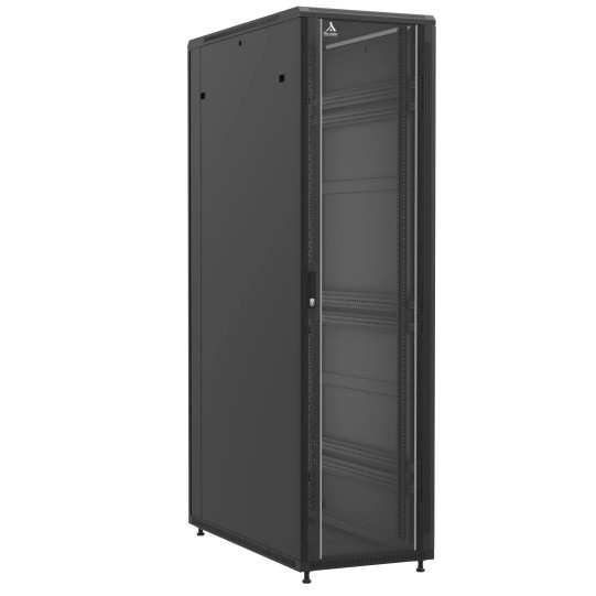 Baie en kit Ligne 1200 47U 600x1200mm, porte avant : Simple Verre, porte arrière : Simple Nid d'Abeille, avec panneaux latéraux (71292) main product photo