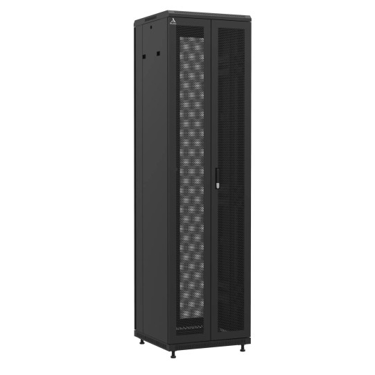 Baie en kit Ligne 1200 47U 600x600mm, porte avant : Double Nid d'Abeille, porte arrière : Double Nid d'Abeille, avec panneaux latéraux main product photo